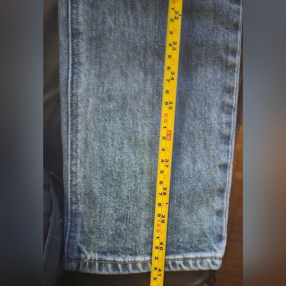 Denim forum 24W/29L The Yoko High Rise Dark Blue Jean Button Fly Non Stretchy - Picture 10 of 15